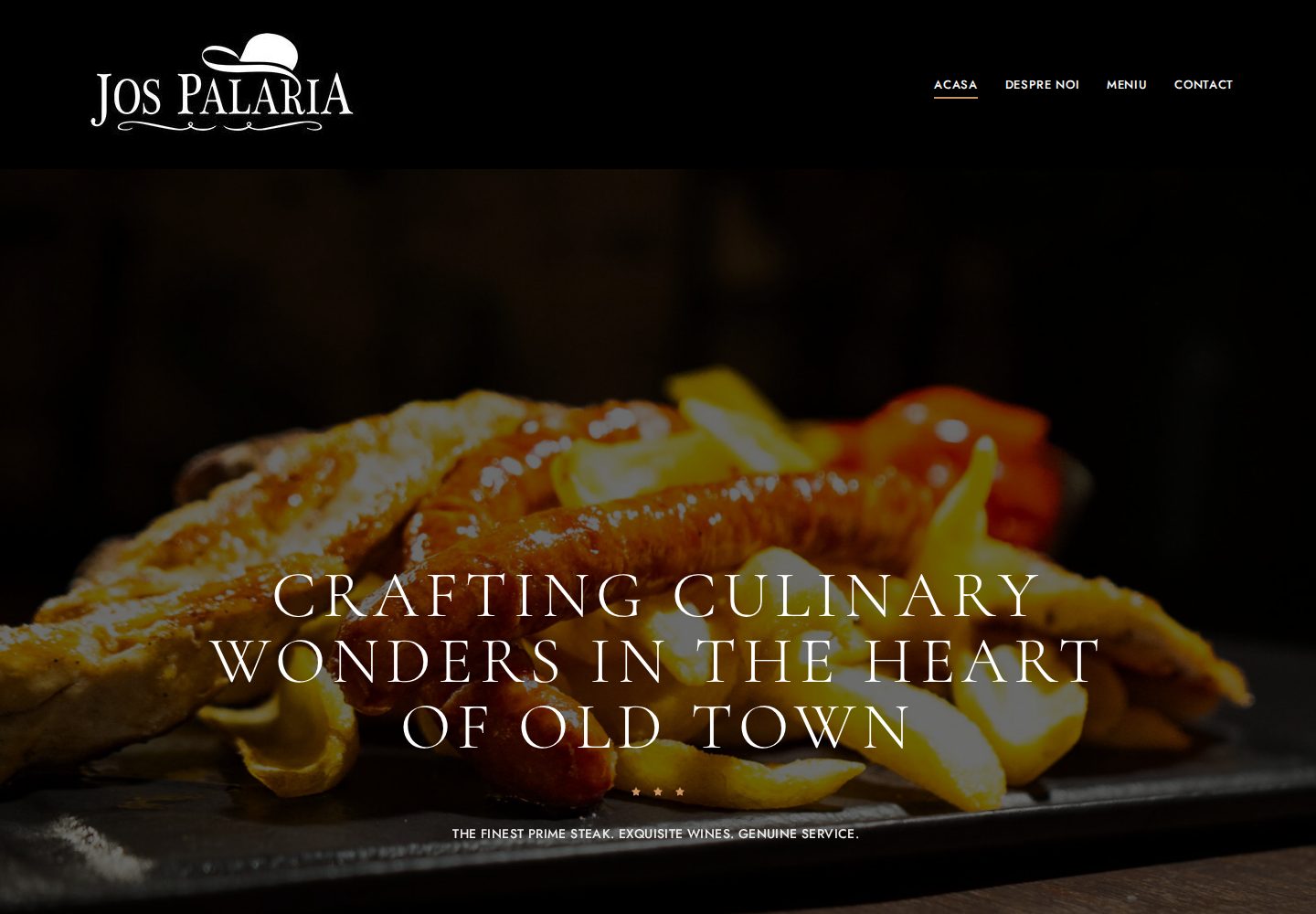 Jos Pălăria Cafe — Site de prezentare